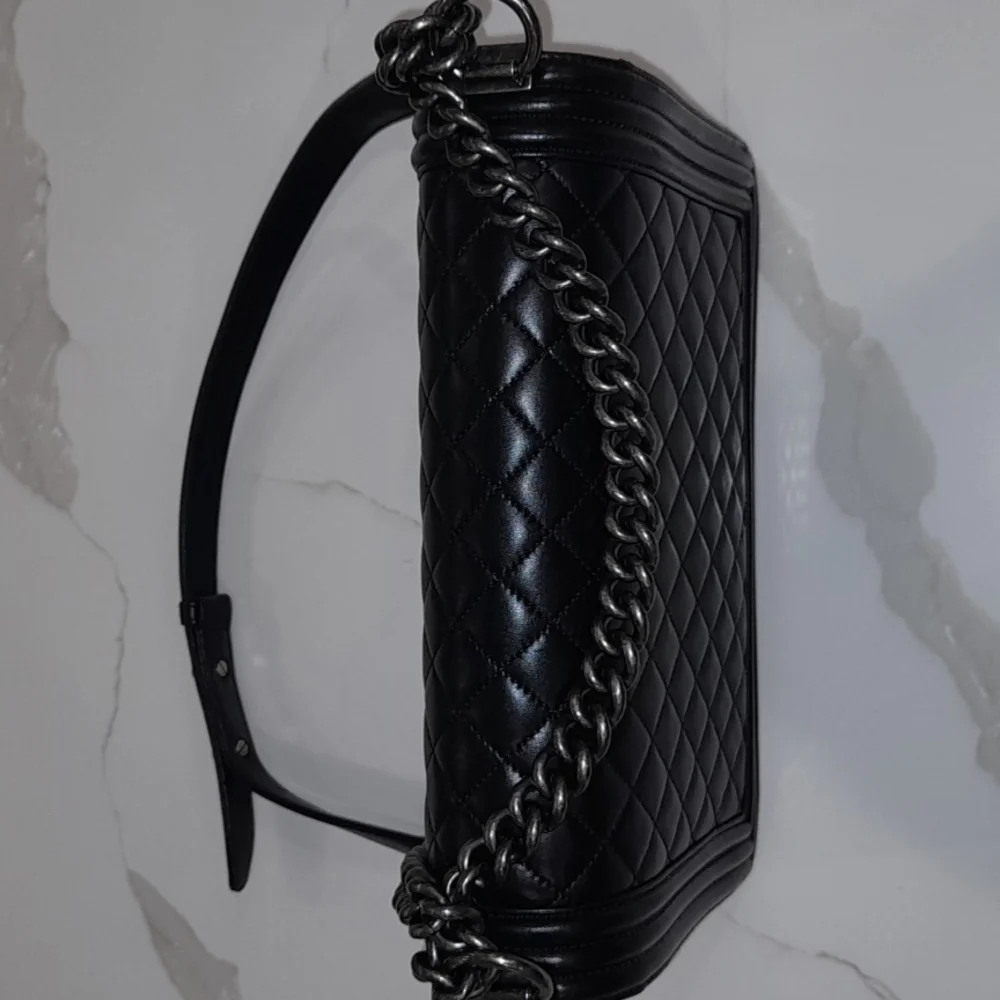 Authentic Chanel Boy Bag Crossbody in Black